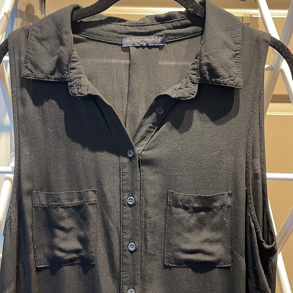 Black Collared Button Down Dress - Picture 2 of 3